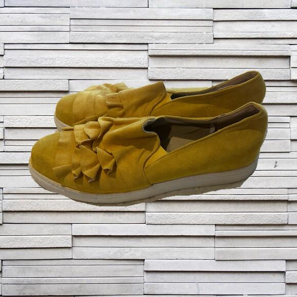 Yellow Faux Suede Slip On Shoes Sz. 11 - Picture 5 of 8